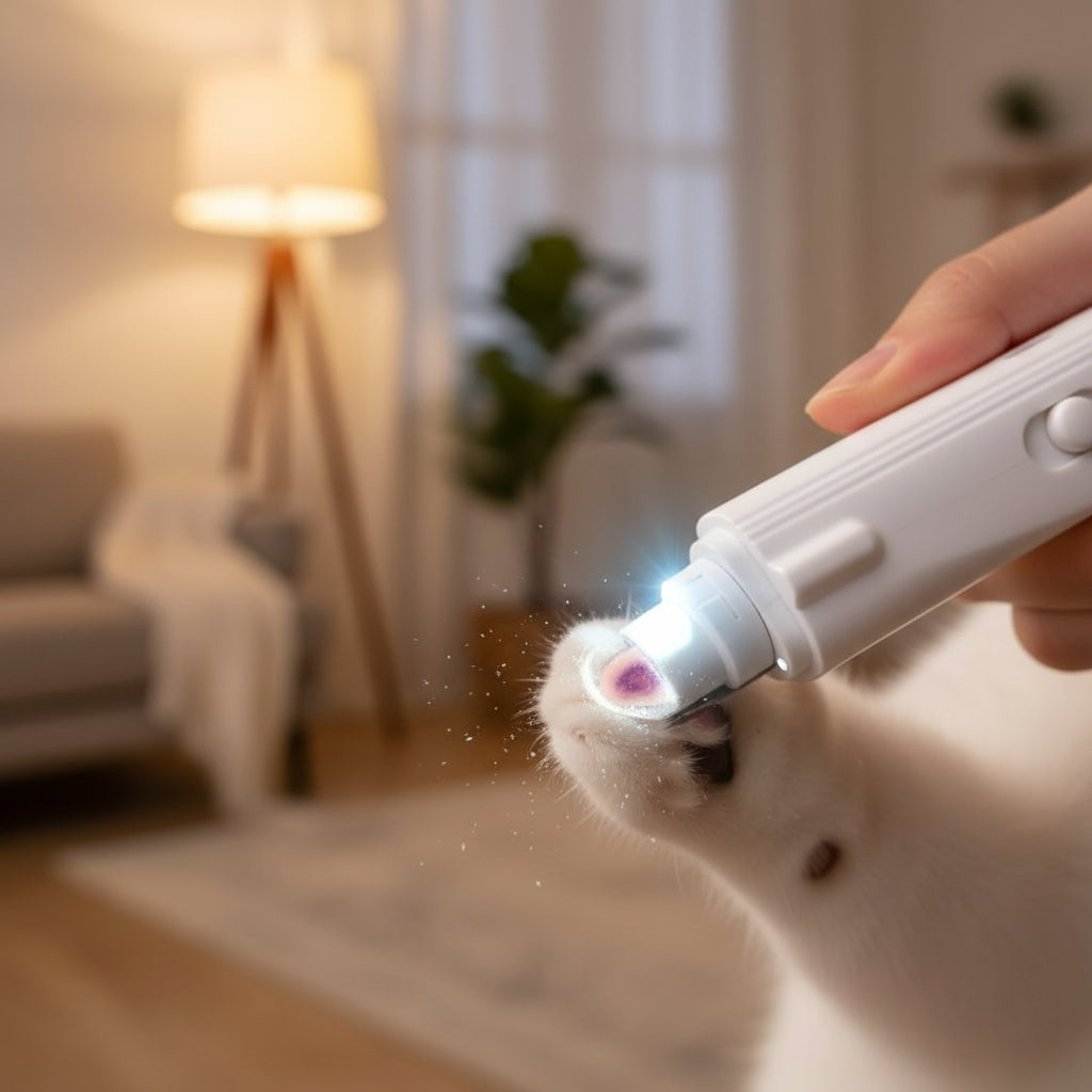 taglia unghie elettrico per animali con luce LED integrata e 3 velocità