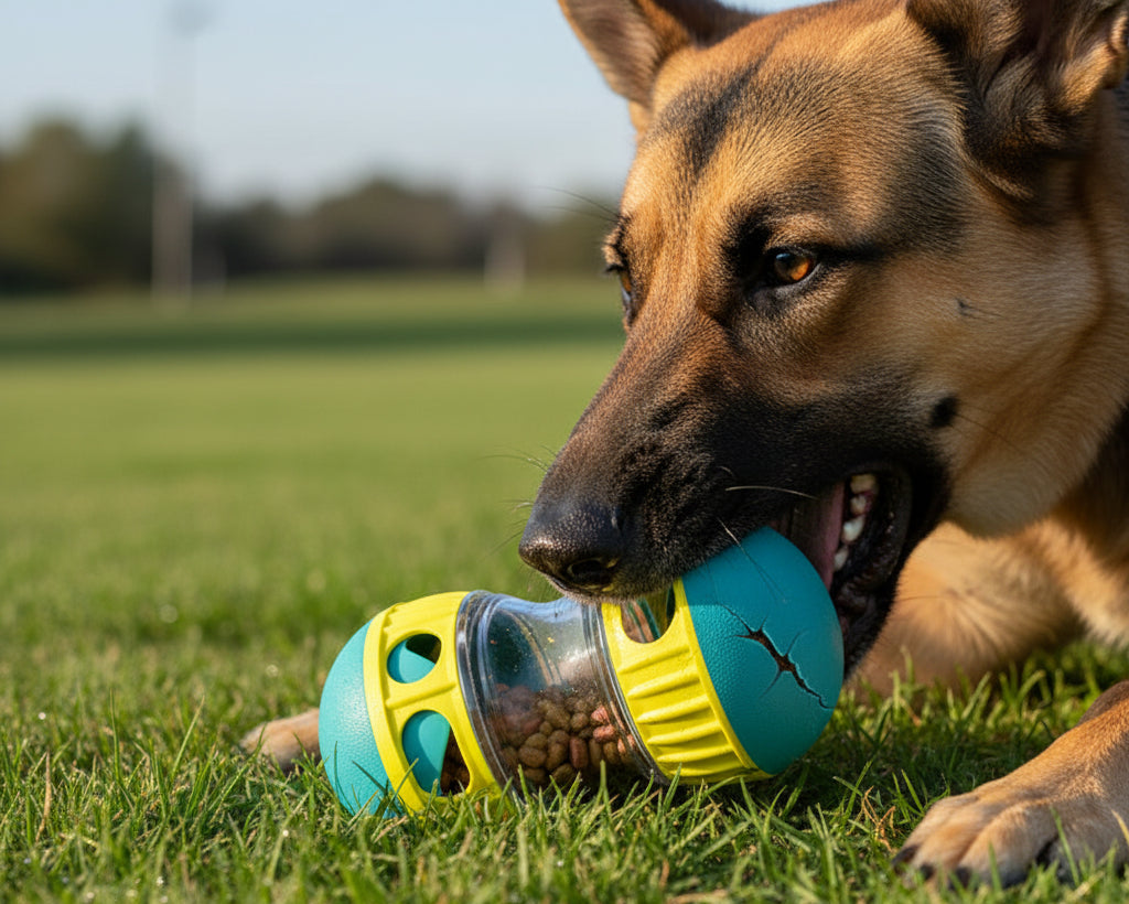 Palla interattiva slow feeder per cani - stimola l'attività mentale