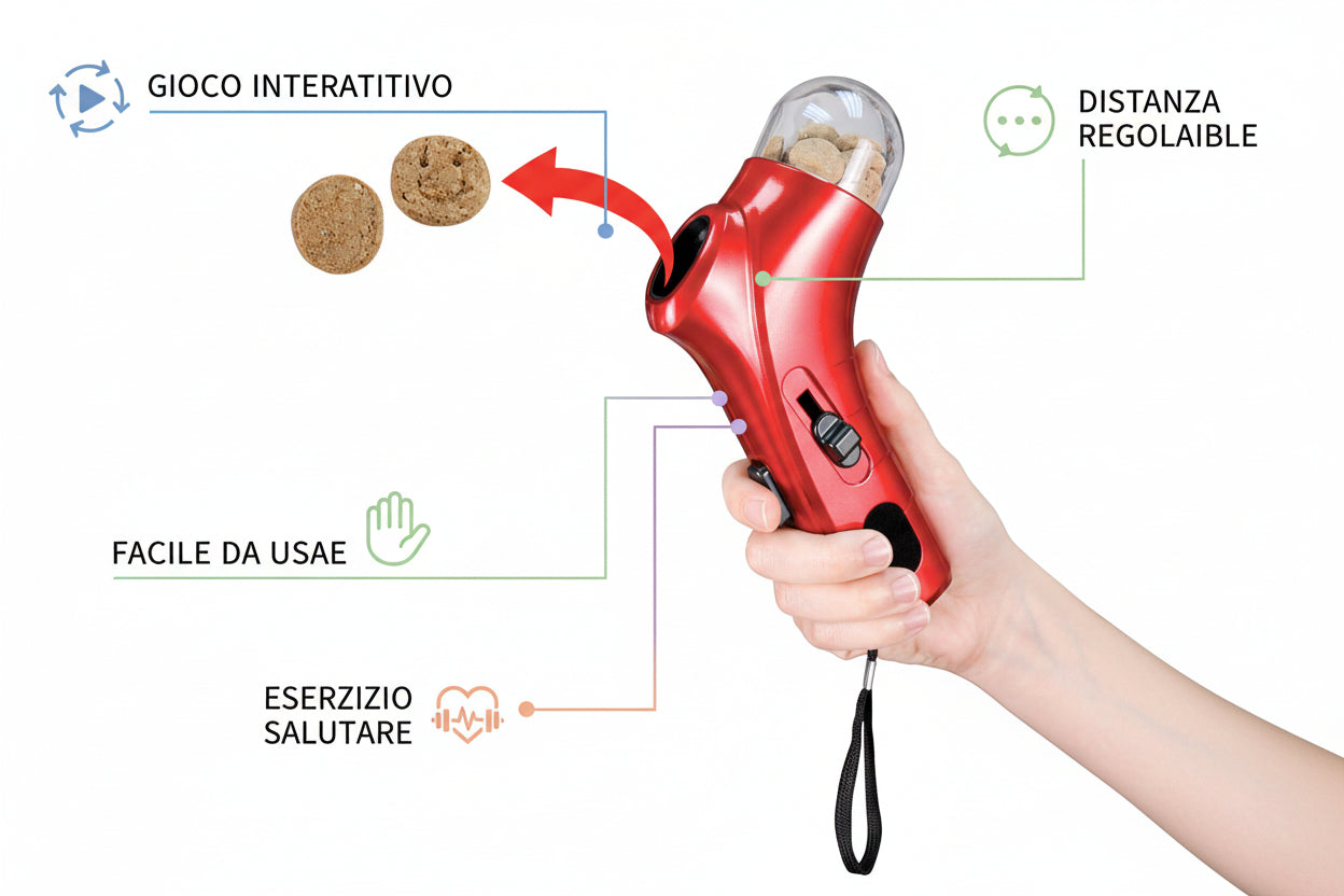 Dispenser croccantini manuale - gioco educativo per cani